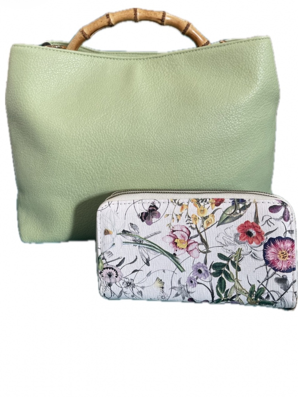 Bamboo Handle Crossbody Set